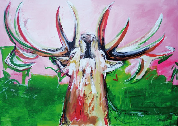 Leinwandbild ~ Brunftzeit IV ~  hochwertig gedruckt und handveredelt 70x100cm