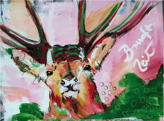Leinwandbild ~ Junghirsch ~  hochwertig gedruckt und handveredelt 70x100cm