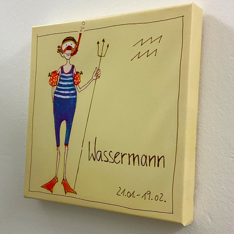 Sternzeichen auf Leinwand  ~Wassermann~    by Barbara Freundlieb