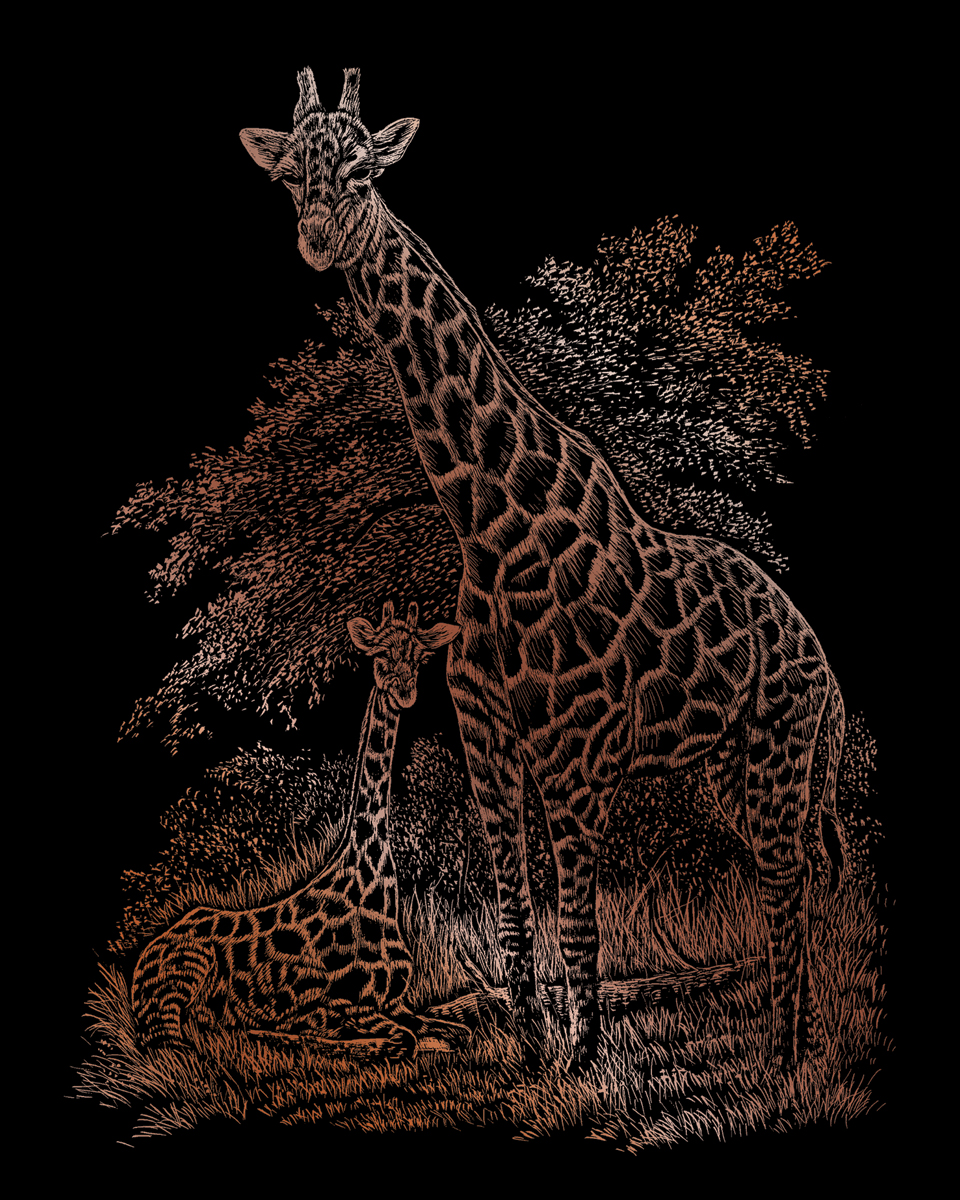 Kupfer EA Giraffe & Baby